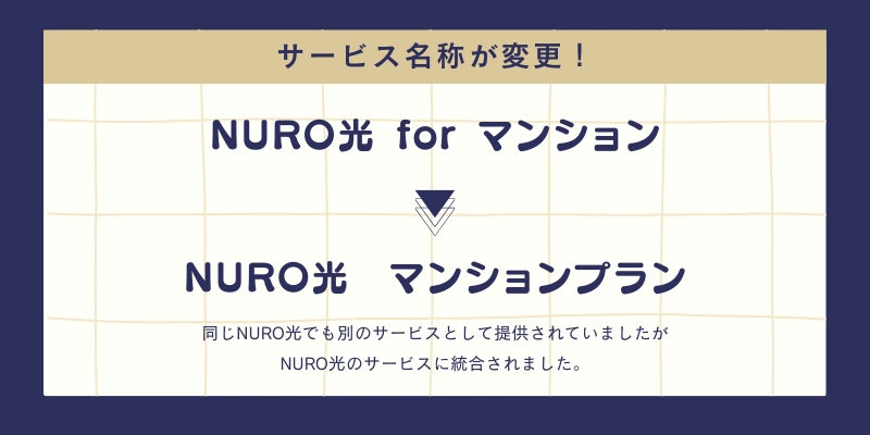 NURO光forマンションはNURO光として名称を統合変更